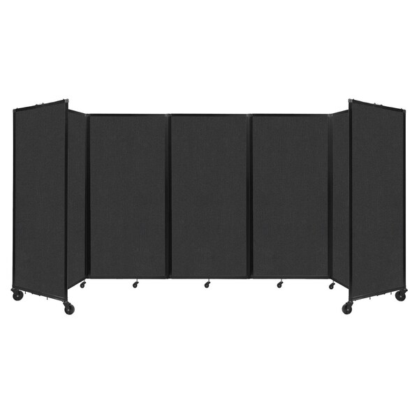 Versare Room Divider 360 Folding Portable Partition 14' x 6' Black Fabric 1172502 - main